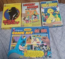 Vintage Colorforms lot Batman Dick Tracy Mickey Mouse Sesame Street