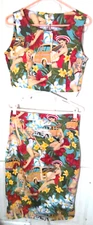 Retro Stage, 2pc. Woman's Skirt & Sleeveless Waist Top Sz. XL