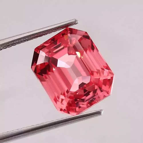Natural Padparadscha Sapphire 40 Ct Ceylon Emerald Cut Certified Loose Gemstone - Picture 2 of 6