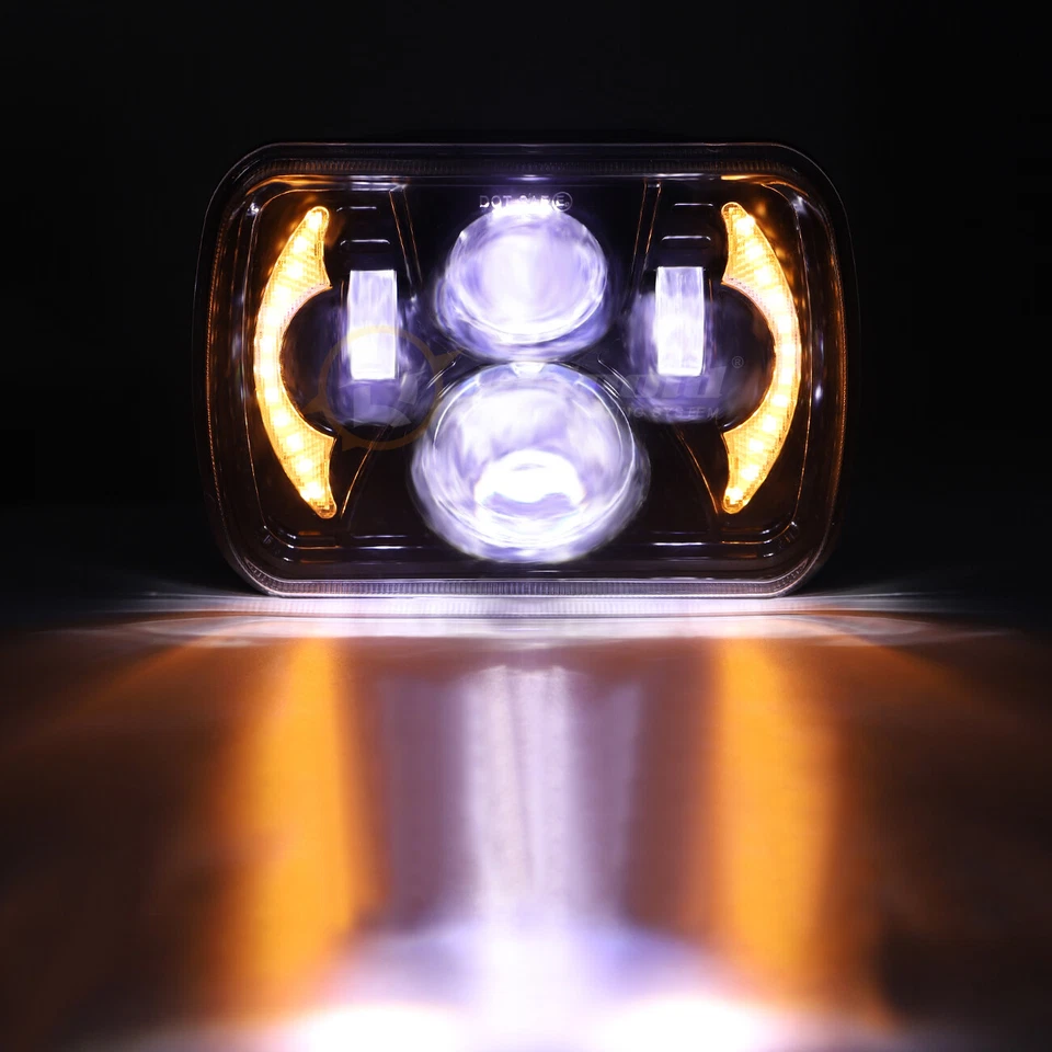 Kit de faros LED 7x6" 5X7 haz alto-bajo DRL para camioneta Nissan D21 1986-1994 Foto 2 de 4