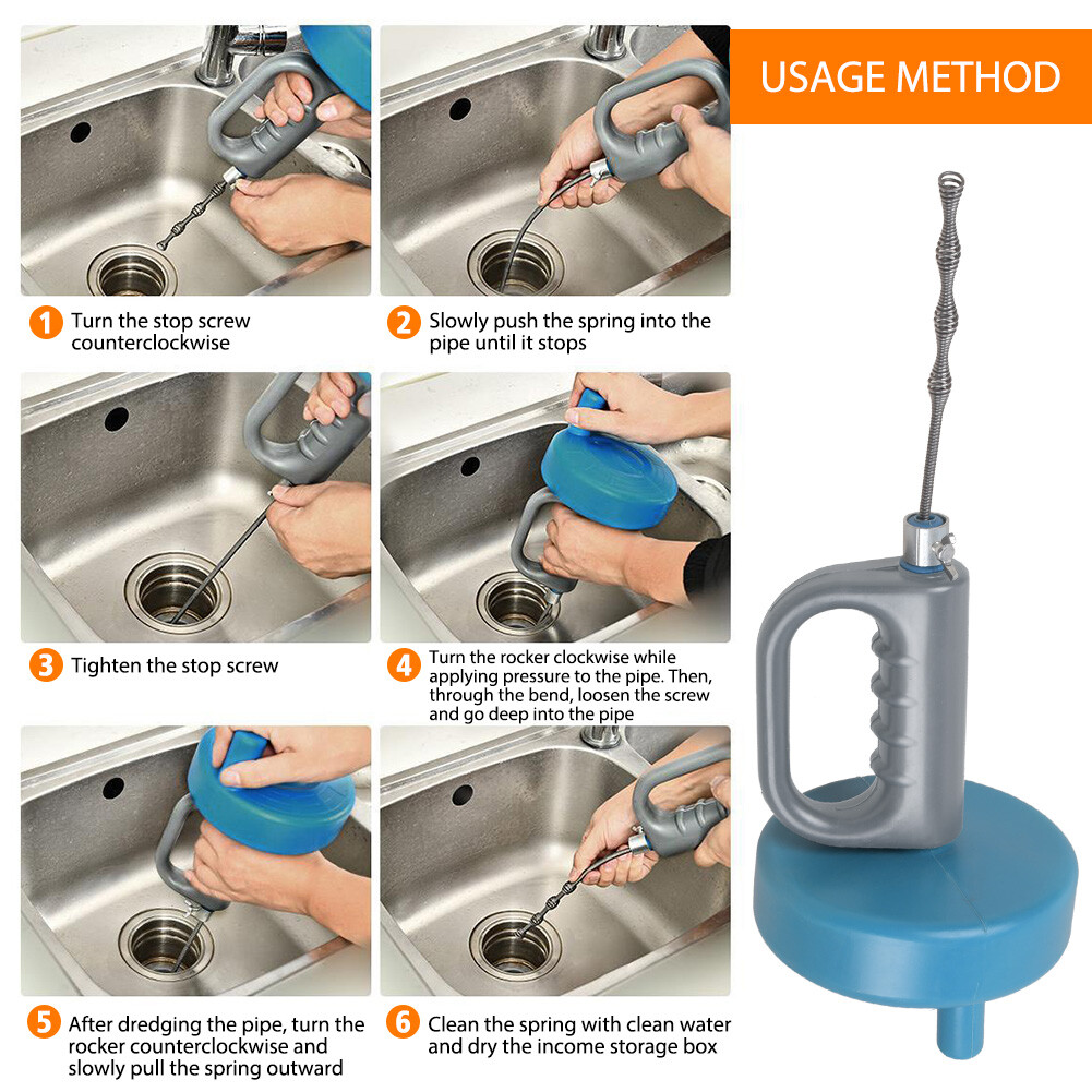 Gemsaya Rohrreinigungsspirale 5m - Abflussreiniger Mit Elektro-Adapter 10mm