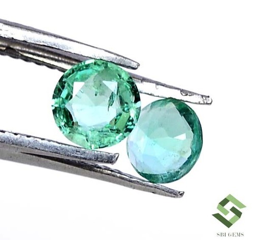 4 mm Certified Natural Emerald Round Cut Pair 0.28 CTS Untreated Loose Gemstones - Picture 5 of 6