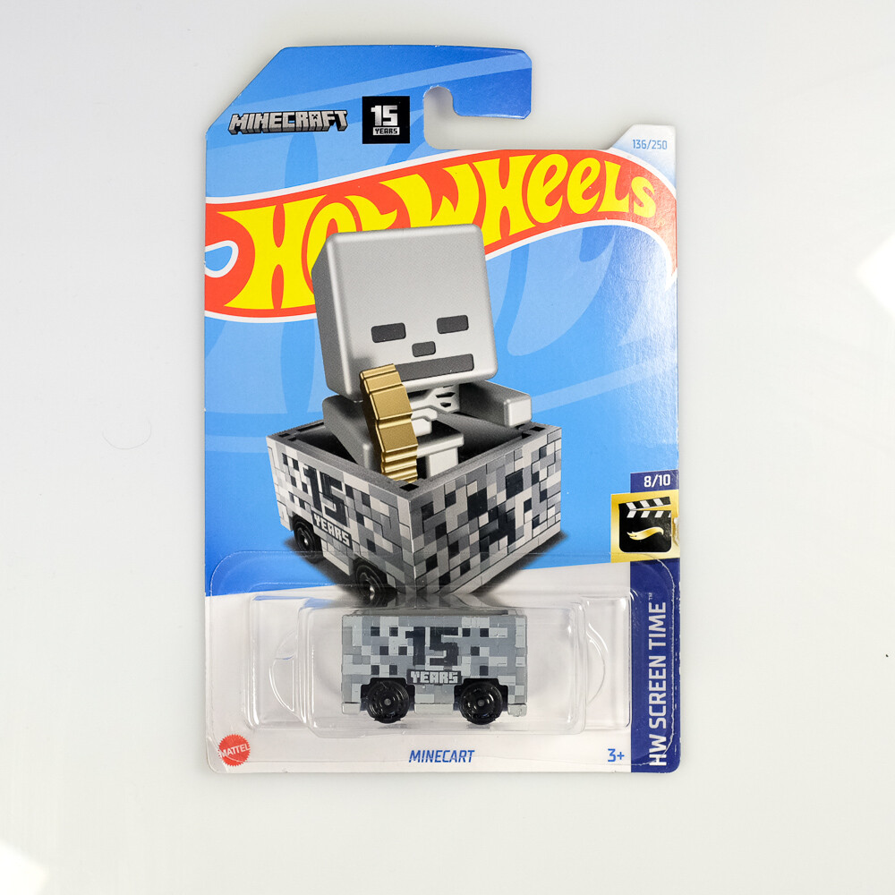 Hot Wheels Mainline Single TV Movie Game Minecart Minecraft Grey