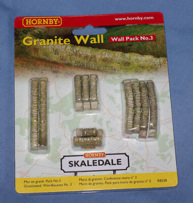 Hornby Skaledale R8538 Spurweite OO Granit Wandpaket 3 Geraden und Kurven