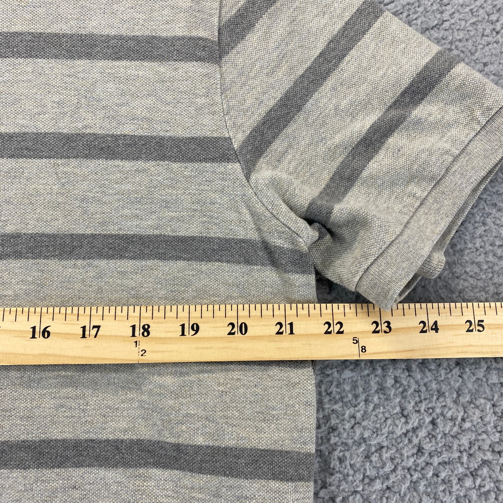 Polo Ralph Lauren camicia uomo extra large grigia a righe vestibilità personalizzata pony polo