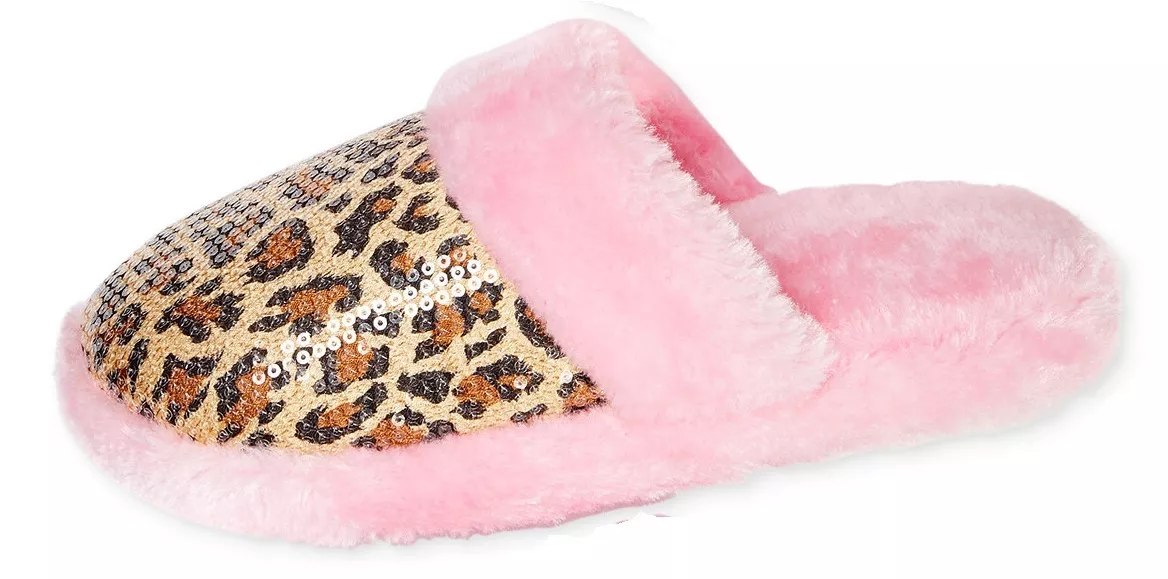 Pink cheetah slippers sales
