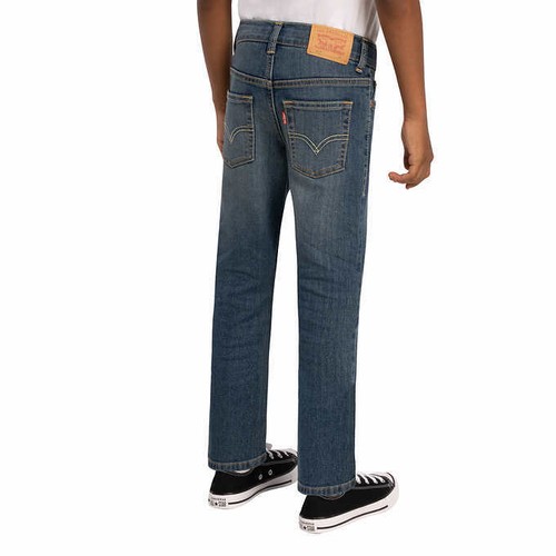 Levis 511 Slim Pant Denim Light Blue Wash w/Yellow Stitching Boys Sz 5-8 NWT - Picture 2 of 3