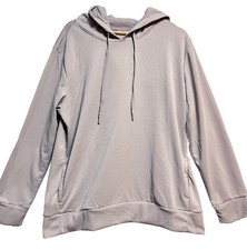 Mondetta Women's Ottoman Ribbed Texture Performance Hoodie Gray Size XL NWT