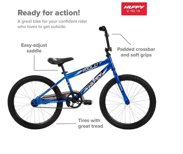 Huffy 20 in. Rock It Kids Bike for Boys Ages 5 and up, Child, Royal Blue - Image 3 of 4