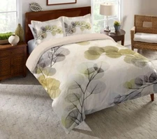 Laural Home Smoky X-Ray of Eucalyptus Leaves Duvet Cover, Queen/Full