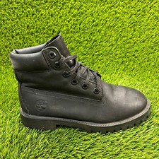 Timberland 6" Premium Kids Boys Size 5Y Black Athletic Waterproof Leather Boots