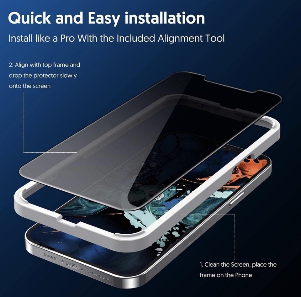 Privacy Screen Protector for iPhone 12 Pro Max [6.7 Inch][2Pack] Anti