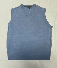 Daniel Cremieux Light Blue 100% Extra Fine Merino Wool Vest Size XXL (x)