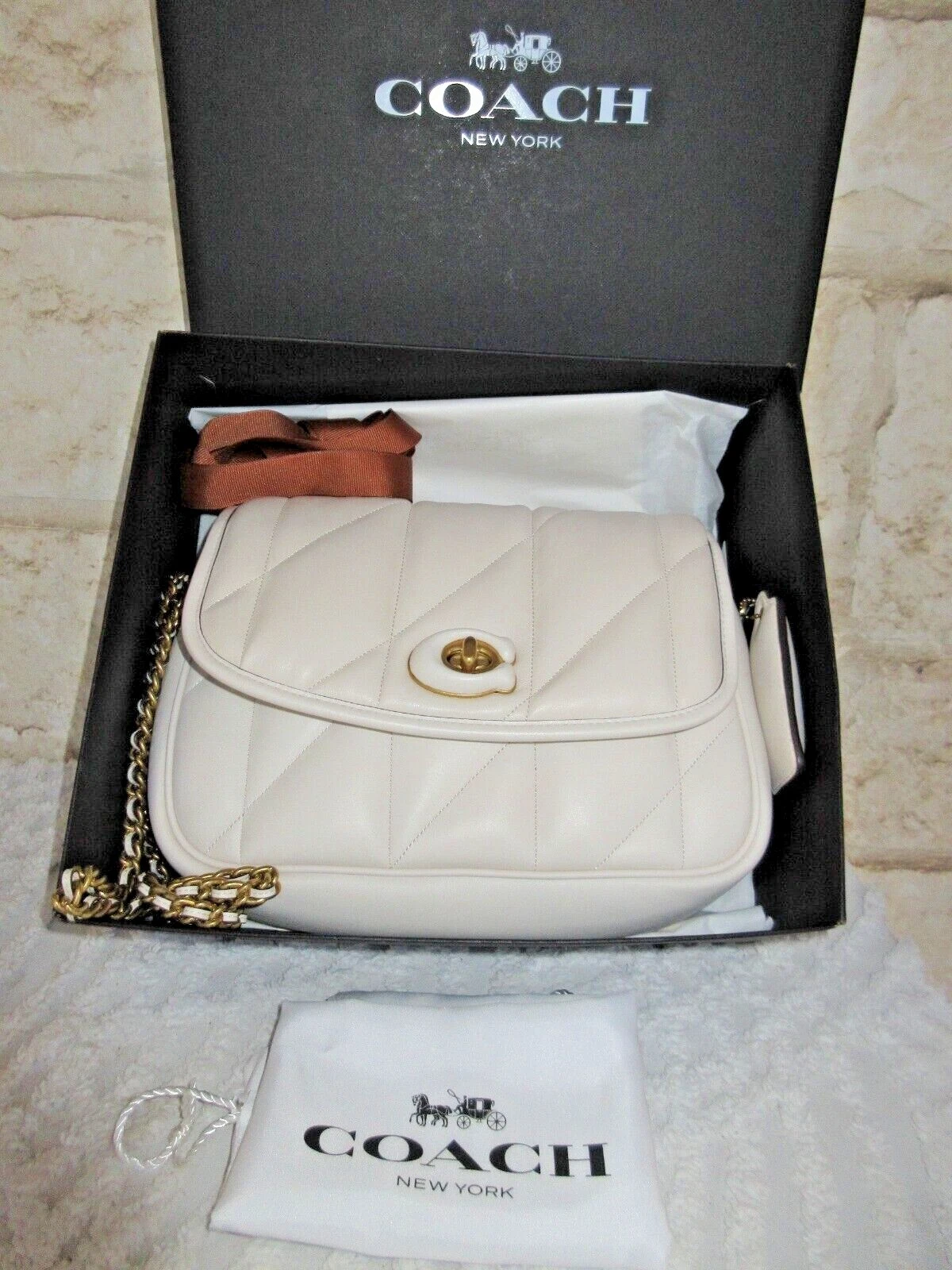 NUOVO COACH cuscino Madison borsa a tracolla cuscino trapuntata borsa GESSO MED set OPZIONI