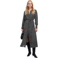 Madewell Tie-Waist Midi Dress in Dot XL Black and White