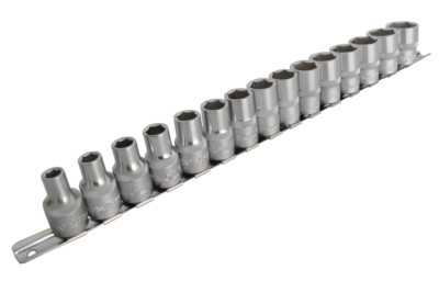 13 tlg. Kurze 1/4'' Stecknuss Steckschlüssel Set 6-KANT Nuss Gr. 4 - 14mm KD10229