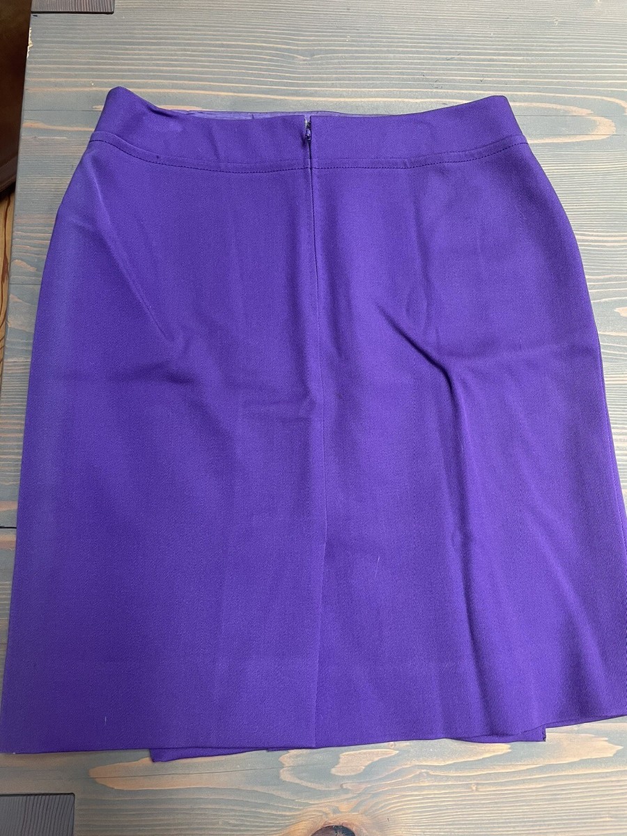 Vintage CELINE Pencil Skirt Purple Wool Women's Chain Logo