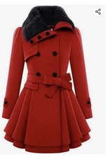Red Winter Coat. Fitted & Stunning. Medium