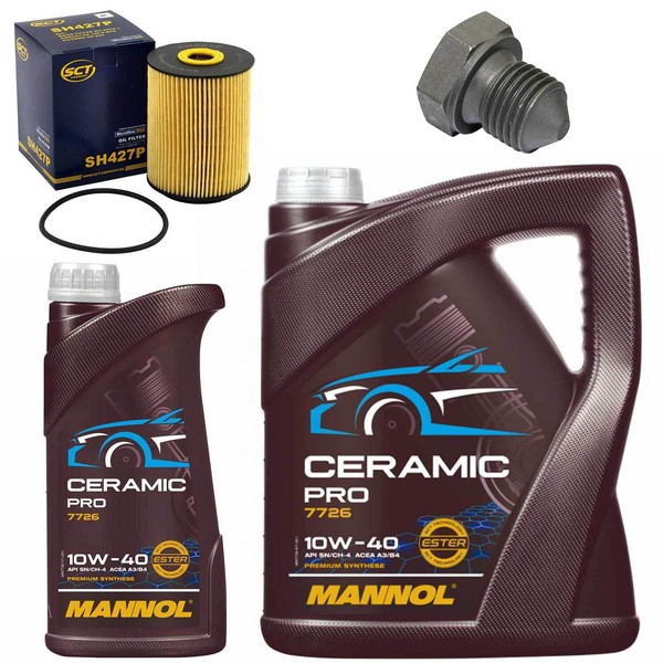 MotoröL Filter Set Mannol 10W-40 6 Liter + Schraube FüR Ford VW Transporter IV-image