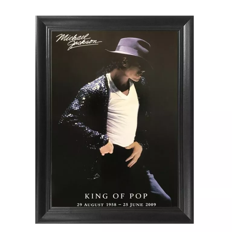 Michael Jackson King Of Pop Hollywood MJ Wood Famed Picture Print