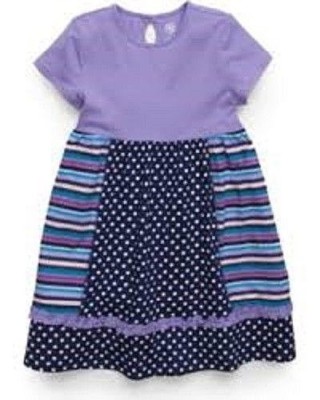 J Khaki Blue Eve Purple & Blue Pattern Babydoll Knit Dress Toddler Girl Size 2T
