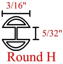 3/16 RH Zinc Came Channel for Stained Glass - 24 feet (cut to 36" lengths)