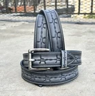 Men's Western Belt Embossed Genuine Leather With Removable Buckle 1.5" Wide