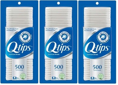 Q-Tips Cotton Swabs, 500 Count (Pack of 3) Pack of 3