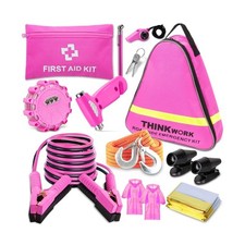 THINKWORK Car Emergency Kit for Teen Girls and Lady's Gifts, Pink E... Fast Ship