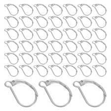 50 Pcs Secure Clasp Lever Back Earring Hooks Stainless Steel For Pendant Making