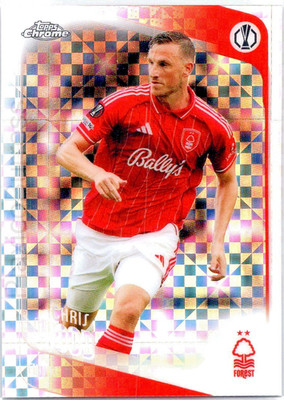 Chris Wood 2025-26 Topps Chrome UEFA X-Fractor Refractor #186   Nottingham