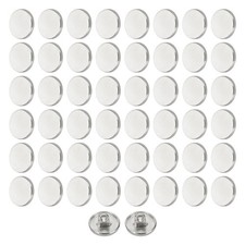 50pcs Metal Round Flat Sewing Buttons 12mm Alloy Button, Silver Tone