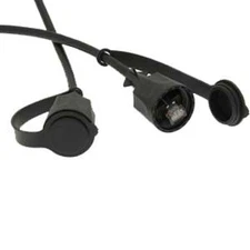75Ft CAT6 SFTP Industrial Outdoor Patch Cable w/Dust Cap Black