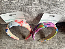 Set of 2 Summer Pastel Headbands Thick Padded Hair Accessory NEW No Slip