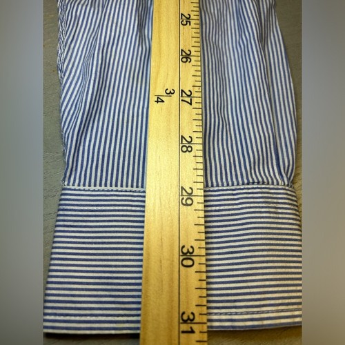 Tommy Hilfiger Langarmhemd Herren XL Vintage blau weiß gestreift Knopfleiste - Bild 12 von 14