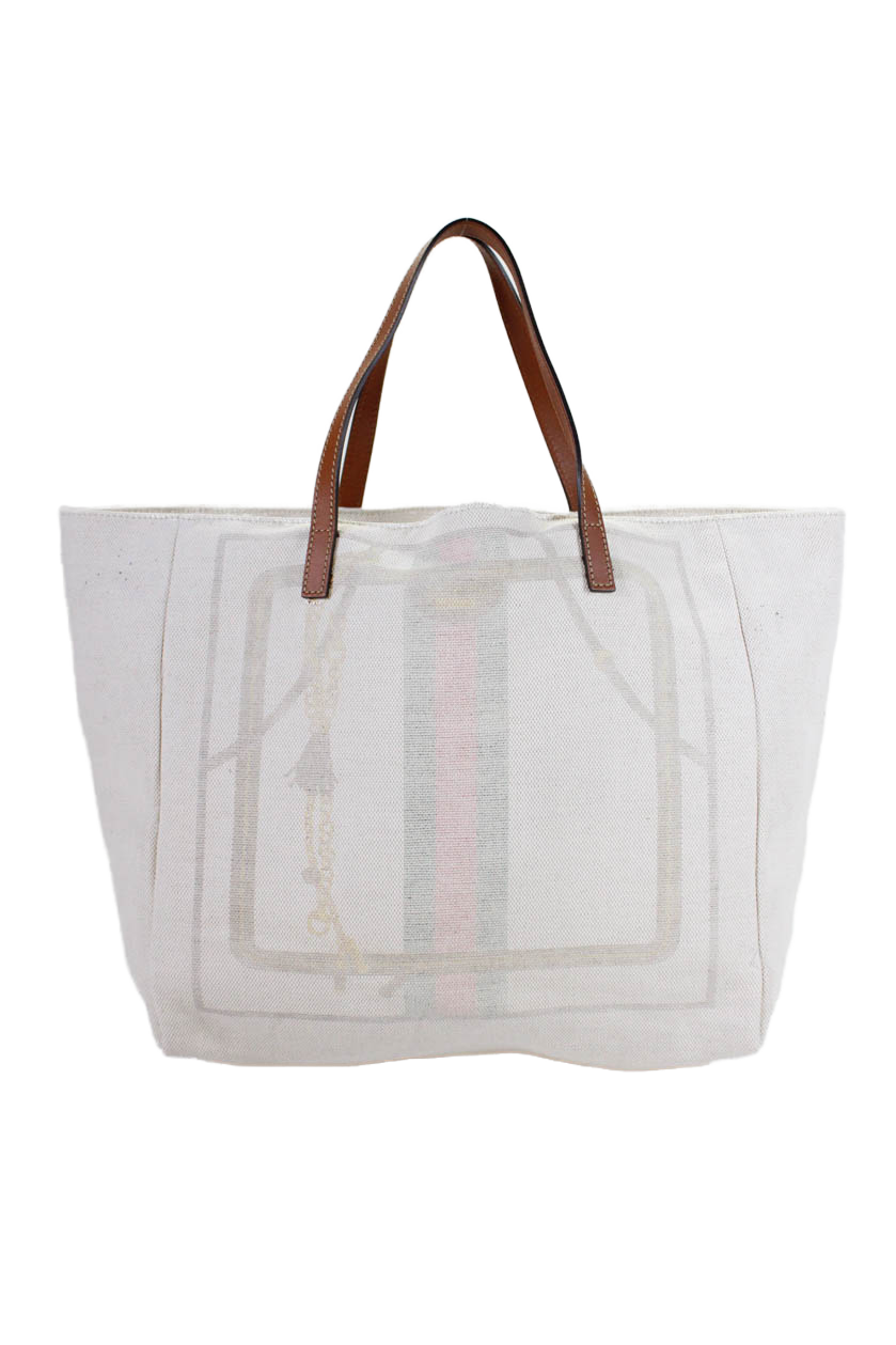 Gucci Women's Beige Canvas Printed Medium Tote Handbag-image