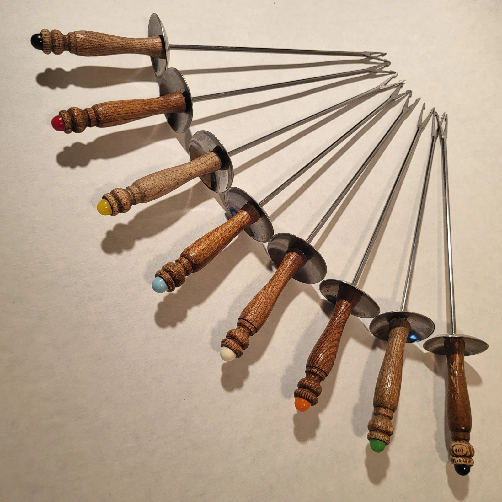 Vintage Fondue 8 Fork Set, Sword Style 1970s