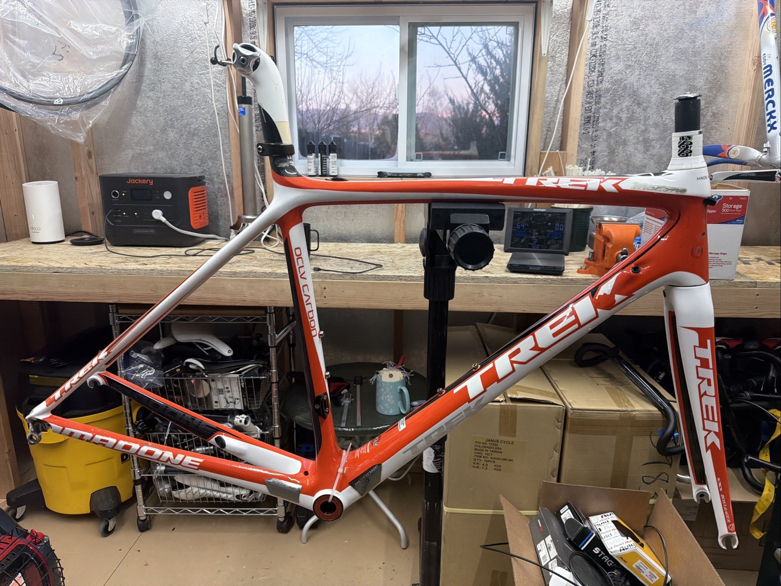 (Used) SMALL Trek Madone Carbon Road Bike Frameset 52.5cm Top Tube Waterloo Made In USA (479.95 USD)