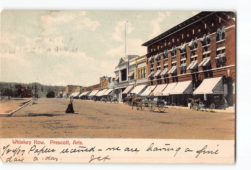 Prescott Arizona AZ Postcard 1907 Whiskey Row