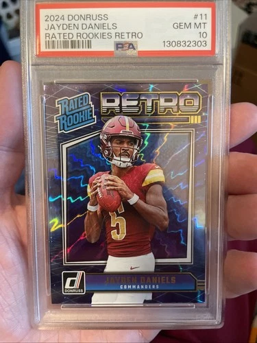 2024 Panini Donruss Rated Rookies Retro Jayden Daniels PSA 10