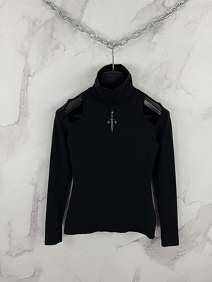Killstar Temptress Open Shoulders Long Sleeve Metal Cross Size S