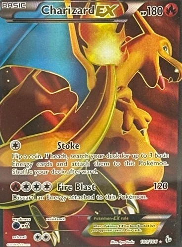Charizard EX - Full Art Holo XY Flashfire Pokemon Card #100/106 PSA 8 Mint