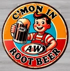 A & W Root Beer 12" Diameter Vintage Novelty Metal Sign Made In USA