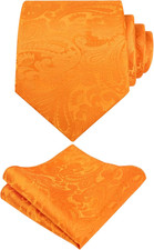 Mens Paisley Tie Handkerchief Casual Floral Necktie Set