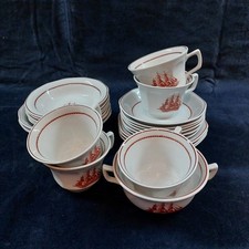 Vintage Wedgwood Georgetown Collection Flying Cloud Red Dinnerware