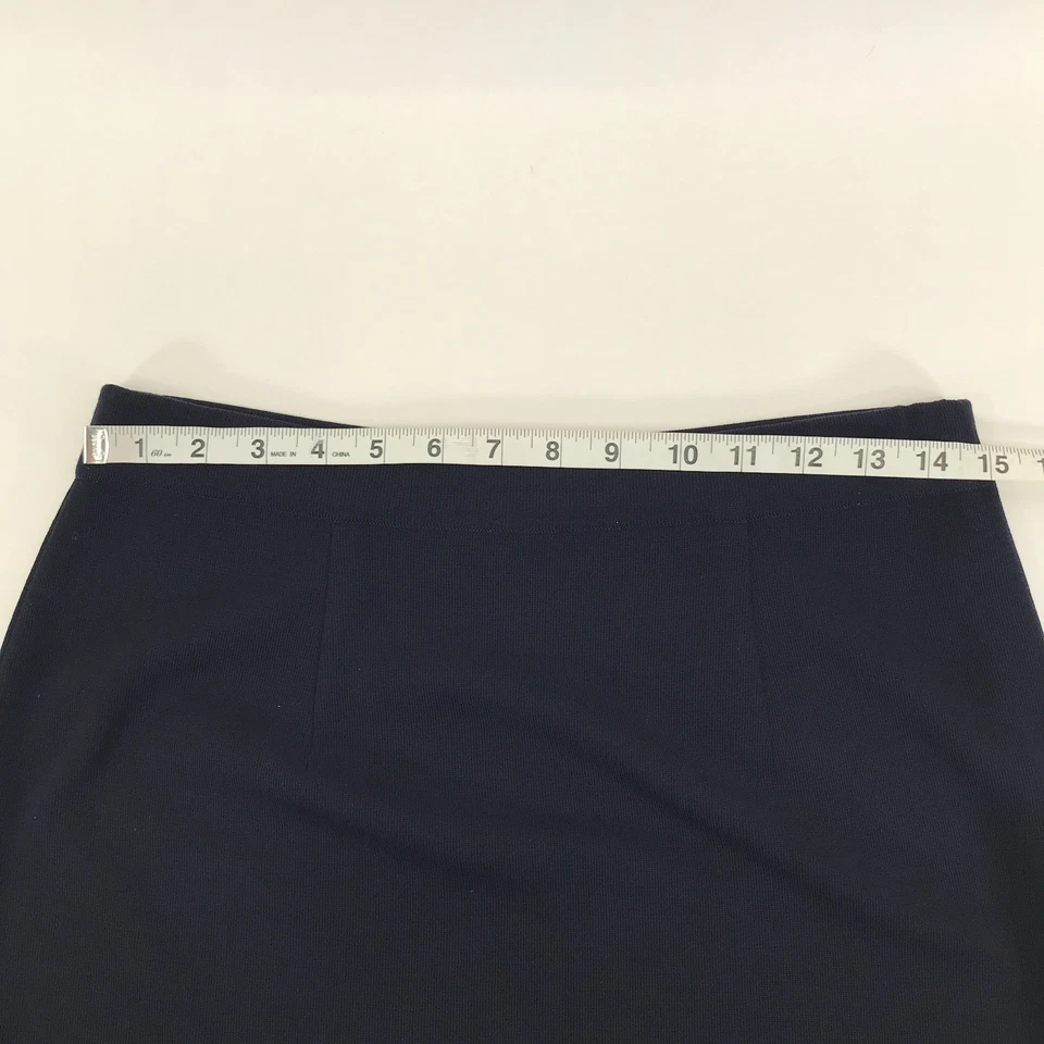 Falda Misook Línea A Tejida Para Mujer Mediana Azul Marino Elastizada Pull-On Carrera Acrílico Foto 4 de 4