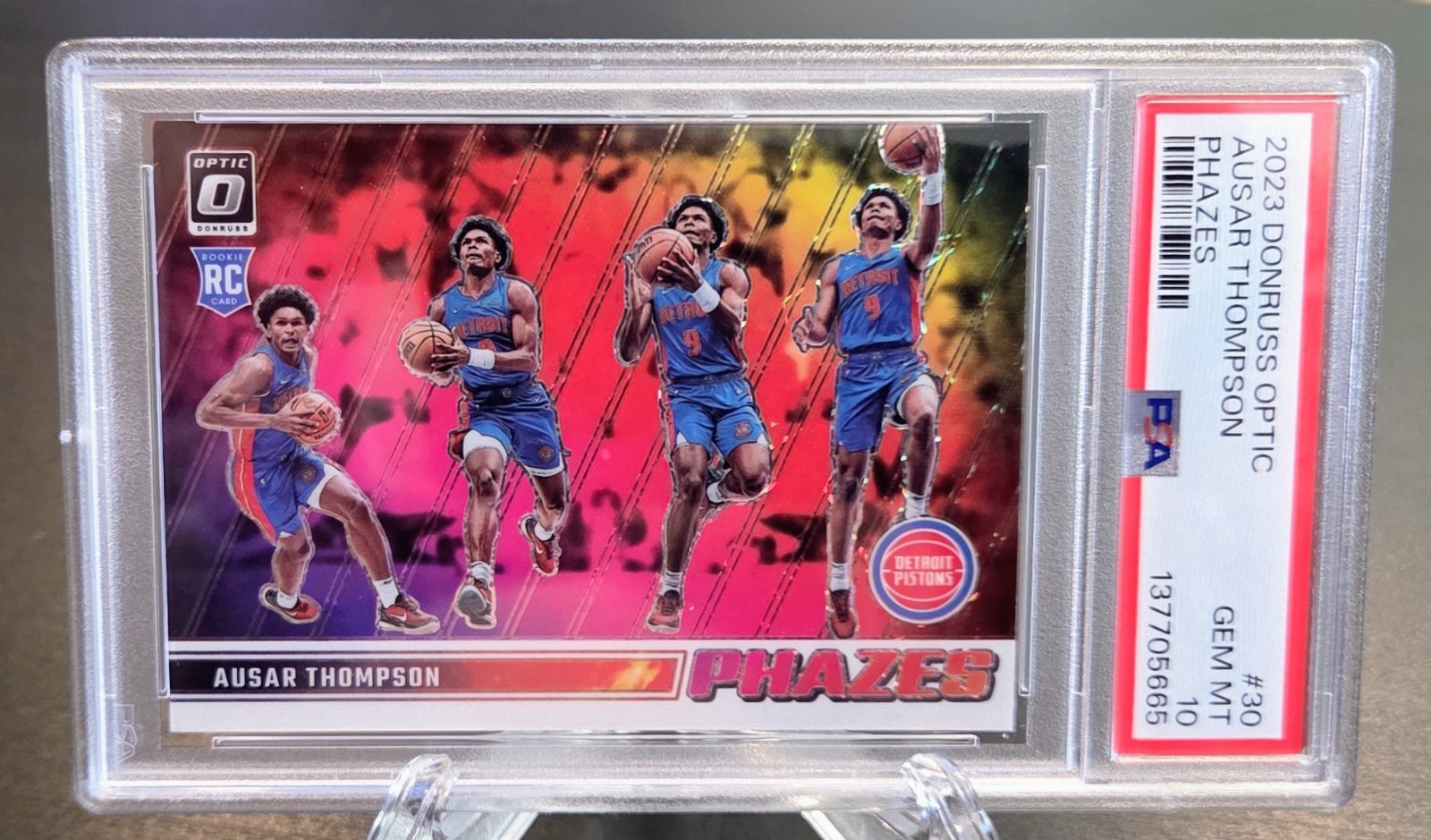 2023-24 Donruss Optic AUSAR THOMPSON! PHAZES Insert! SSP! PSA GEM MINT 10!