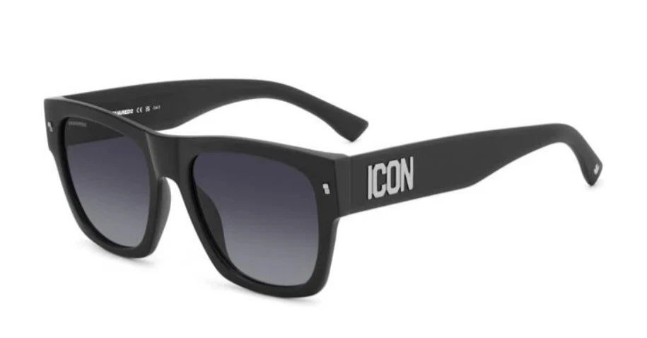 DSQUARED2 DSQ2 ICON 0004/S - P5I 9O - Sonnenbrille - Mattes Schwarz/Grau - Bild 1 von 1