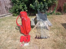 Vintage Men's Right Handed Set of Slazenger & John Letters Golf Clubs & Bag