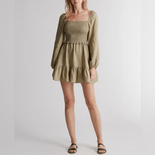 NEW Quince 100% European Linen Smocked Mini Dress Small